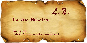 Lorenz Nesztor névjegykártya